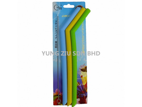 12MM3PCS SILICONE STRAW WITH BRUSH(CHENGFA诚发)